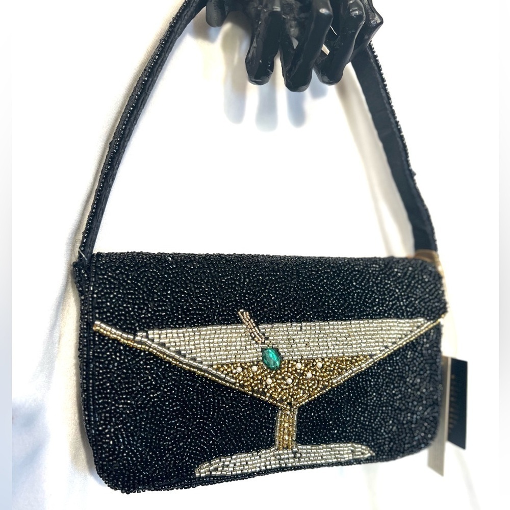 🍸🍸MADE IN INDIA STUNNING VIRAL HANDCRAFTED BEADED MARTINI BAG🍸🍸NWT - Picture 4 of 14